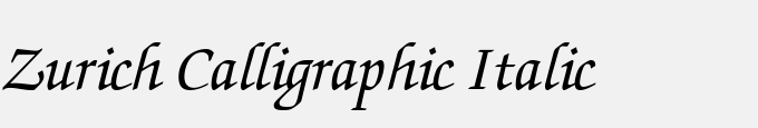 Zurich Calligraphic Italic